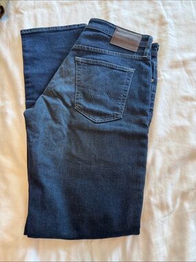 AG Adriano Goldschmied Men’s Slim Straight Jeans in Dark Blue